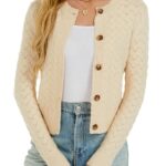 Enjyam Women's Crochet Knit Button Longsleeve Cardigan - Image 2