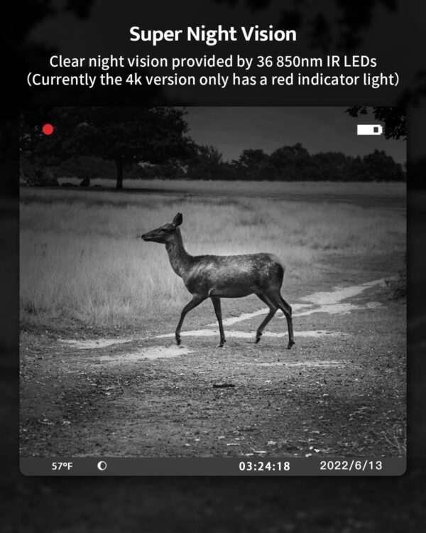 Usogood Wildlife Camera 36MP/4K 30fps Trail Camera with Night Vision - Image 5