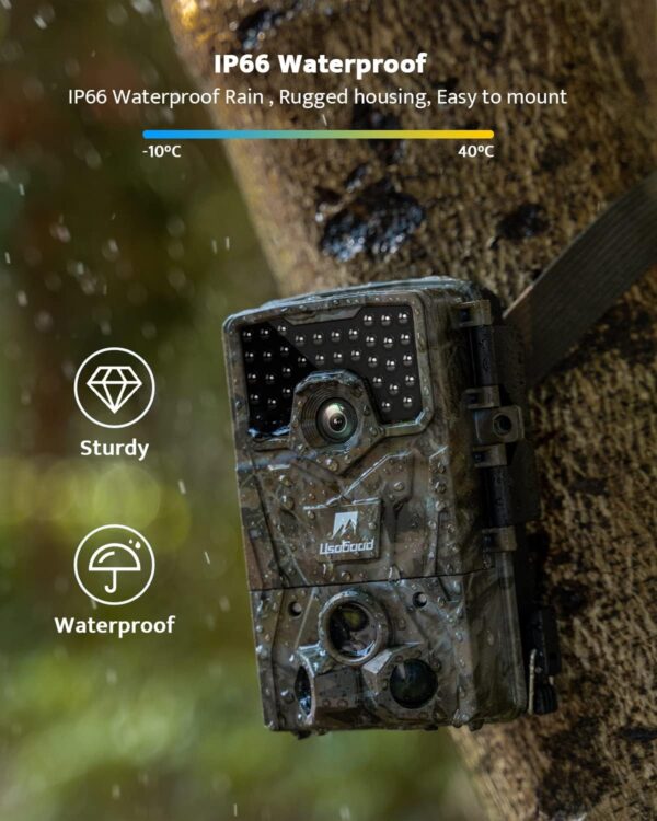 Usogood Wildlife Camera 36MP/4K 30fps Trail Camera with Night Vision - Image 3