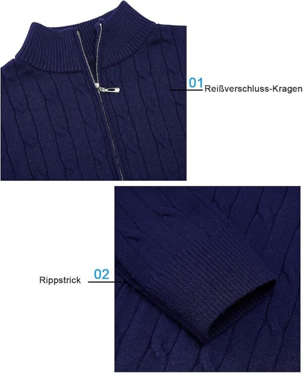 Fanient Men Soft Wool Sweater with Zip - Image 4