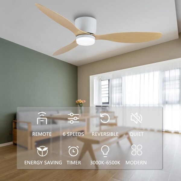 42 Inch Ceiling Fans with Lights and Remote - Image 2