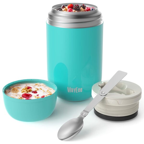 WayEee Stainless Food Flask With Folding Spoon