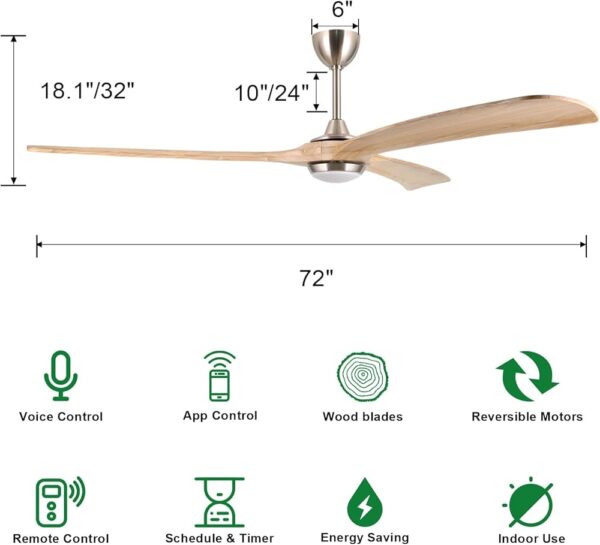 Brand New Ovlaim 183CM Smart WiFi Ceiling Fan - Image 6