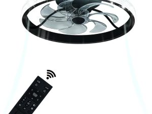 40CM Diameter Black Ceiling Fan with Light