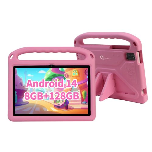 CWOWDEFU 10-inch Android 14 Tablet for Kids (Pink)