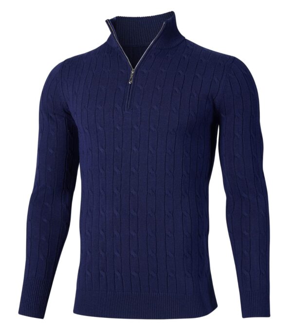 Fanient Men Soft Wool Sweater with Zip