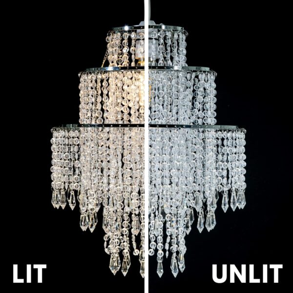 Giggi 3-Tier Acrylic Crystal Clear Chandelier Light - Image 7