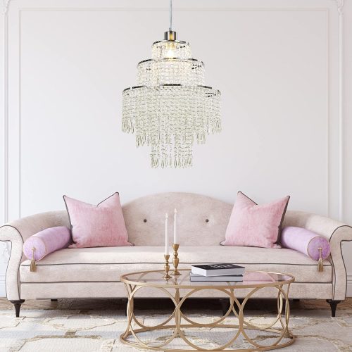 Giggi 3-Tier Acrylic Crystal Clear Chandelier Light - Image 3