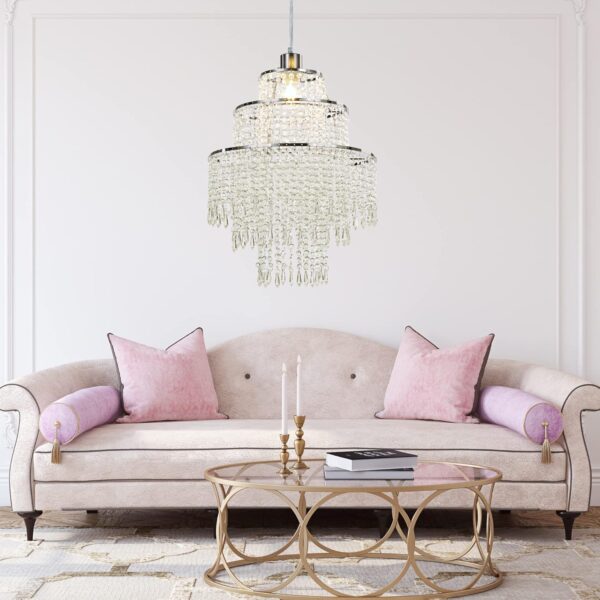 Giggi 3-Tier Acrylic Crystal Clear Chandelier Light - Image 3