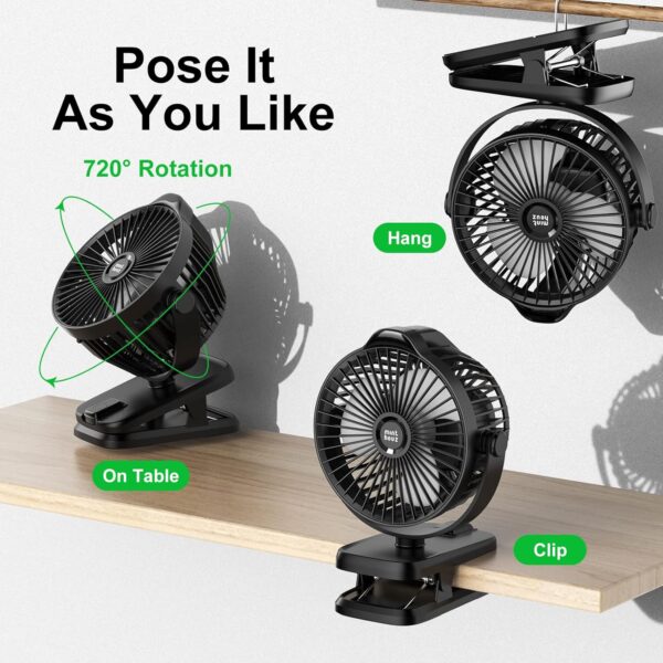 Minthouz Clip on Rechargeable Fan - Image 8