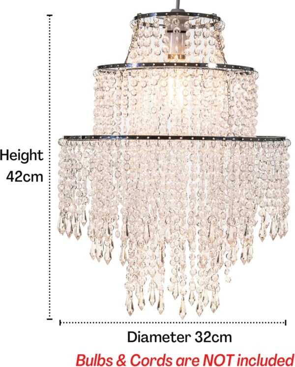 Giggi 3-Tier Acrylic Crystal Clear Chandelier Light - Image 9