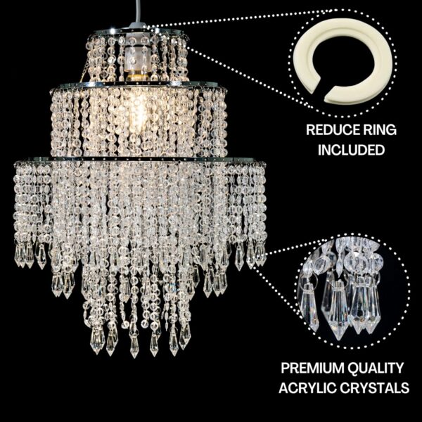 Giggi 3-Tier Acrylic Crystal Clear Chandelier Light - Image 5