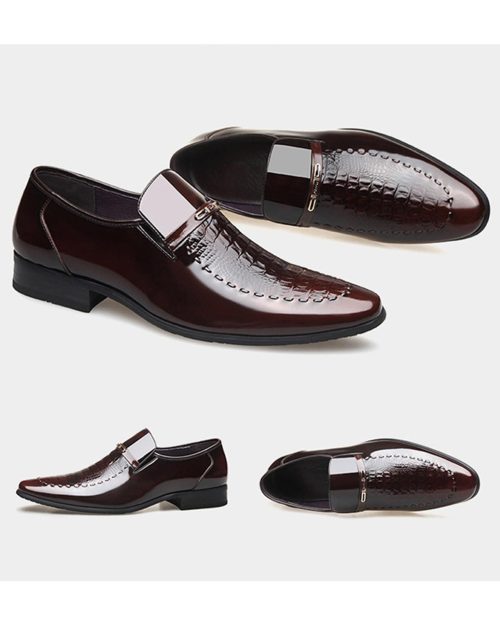 Brand New Men's Loafers Crocodile Leather Shoes - Image 2