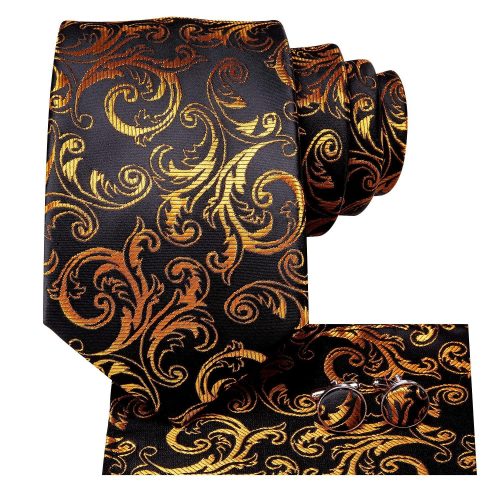 Brand New Hi-Tie Floral Gold Tie for Men - Image 2