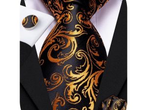 Brand New Hi-Tie Floral Gold Tie for Men