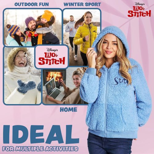 Disney Stitch Sherpa Hoodie for Girls - Image 4