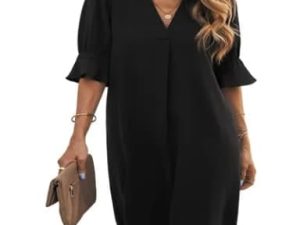 Famulily Womens Casual Ruffled Sleeve Dress