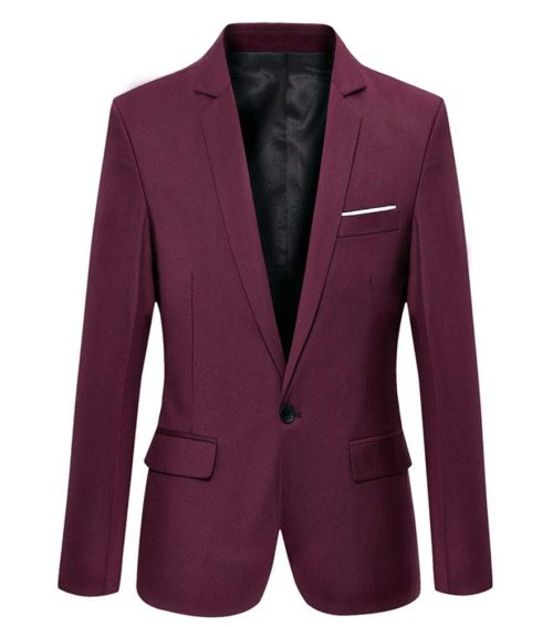 Benibos Men's Slim Fit Casual One Button Blazer Jacket