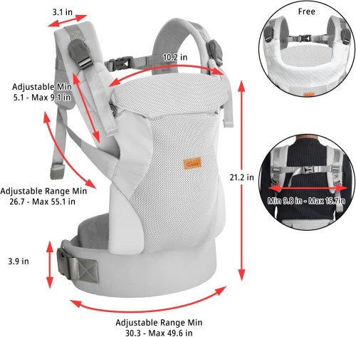 CUBY Best Baby Carriers from Newborn (Grey) - Image 6