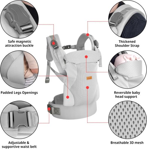 CUBY Best Baby Carriers from Newborn (Grey) - Image 7