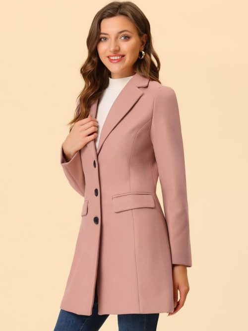 Brand New Allegra K Women's Notched Lapel Winter Coat - Image 3