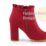 Perphy Women's Ruffle Block High Heels Ankle Boots - Image 3