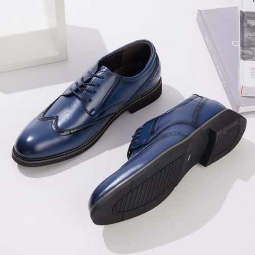 Brand New Ryehack Men's Oxford Brogues Leather Shoe Blue - Image 5