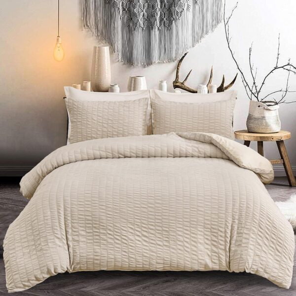 Seersucker 220×230cm King Size Bedding Set