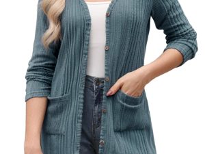 Aottori Women's Knitted Long Cardigans