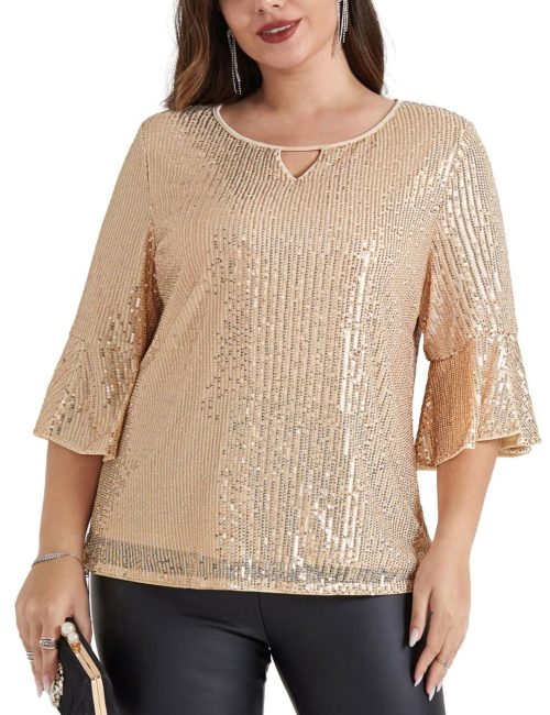 Hanna Nikole Women's Sequin Tops