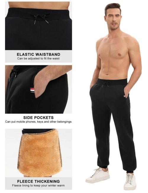 heekpek Mens Fleece Joggers with Pocket - Image 5