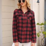 Totatuit Flannel Checked Long Sleeve Top for Women - Image 2