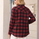 Totatuit Flannel Checked Long Sleeve Top for Women - Image 3