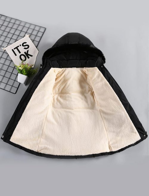 Adigau Kids Girls Winter Coat Black - Image 2