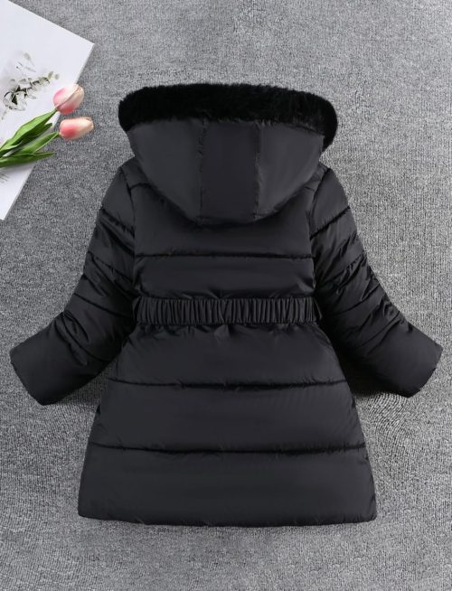 Adigau Kids Girls Winter Coat Black - Image 3