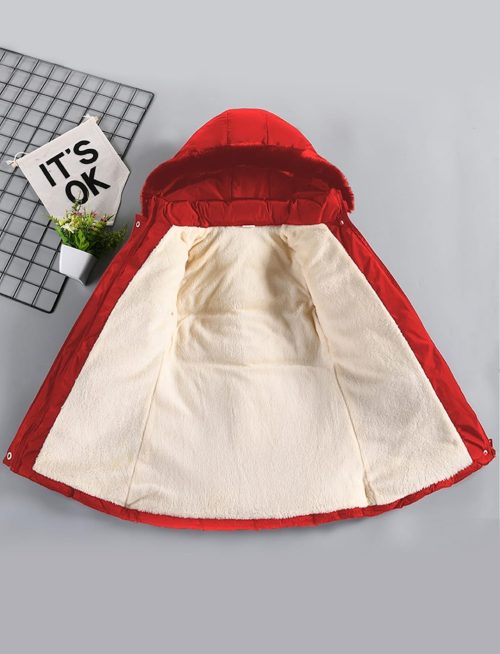 Adigau Kids Girls Winter Coat Red - Image 2