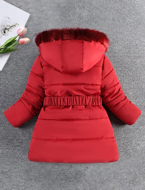 Adigau Kids Girls Winter Coat Red - Image 3