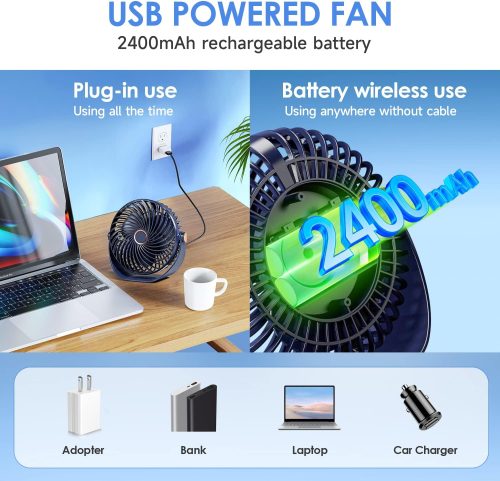 Rechargeable Desktop Fan 2400mAh - Image 4