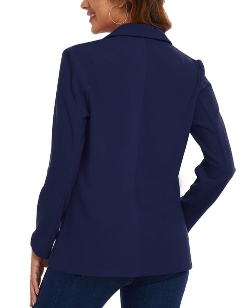 MINTLIMIT Women's Suits & Blazers Lined Elegant Suit Jacket Notched Lapel Long Sleeve (Navy) - Image 4