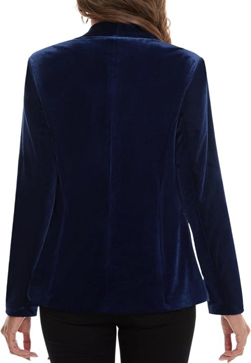 MINTLIMIT Women's V-Neck Velvet Long Sleeve Blazer - Image 5