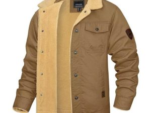 KEFITEVD Men's Casual Cargo Jacket