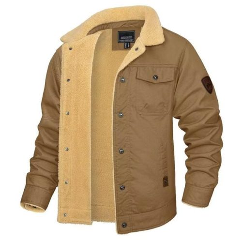 KEFITEVD Men's Casual Cargo Jacket