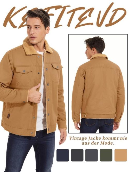 KEFITEVD Men's Casual Cargo Jacket - Image 3