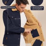 KEFITEVD Men's Casual Cargo Jacket Navy Blue - Image 2
