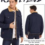 KEFITEVD Men's Casual Cargo Jacket Navy Blue - Image 3