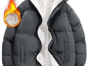 Vancavoo Puffer Jackets Men Winter Coat Hooded Padded Outwear