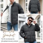 Vancavoo Puffer Jackets Men Winter Coat Hooded Padded Outwear - Image 4