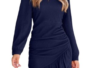 Women's Mini Dress Floral Eyelet Picot V Neck Elastic Waist