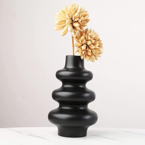 Tall Ceramic Wavy Vase - Image 5