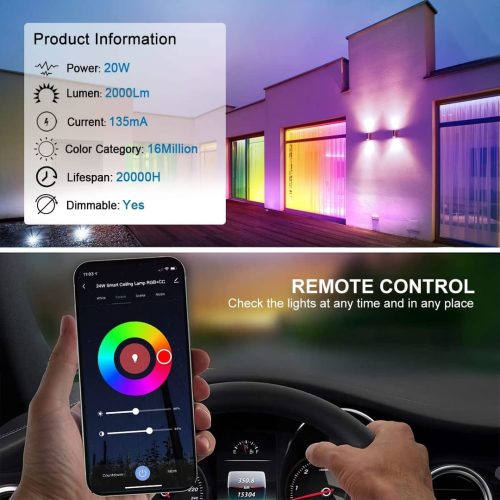 EXTRASTAR 20W LED WiFi Smart Ceiling Light - Image 3